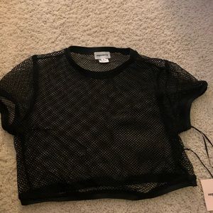 Superdown Crop Fishnet Top